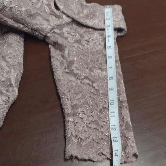 Oleg Cassini Dusty Rose Lace Three-quarter sleeve Dress Wedding Guest, Godmother - Picture 16 of 16